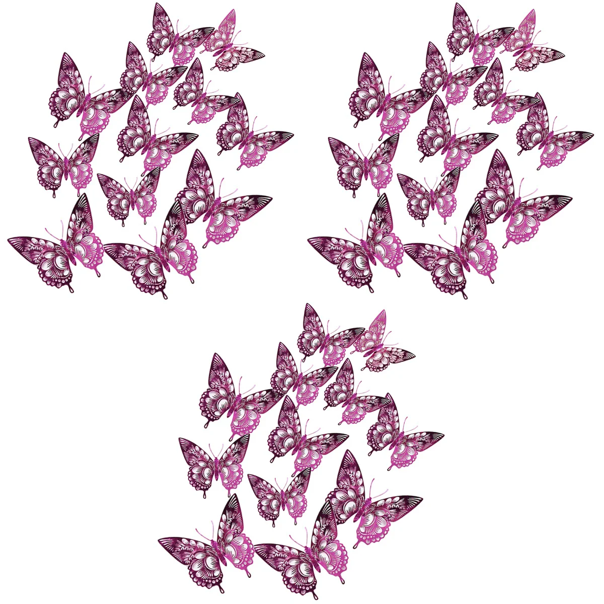 

72 Stickers Indoor Wall Ornaments Decorative Butterflies Decals