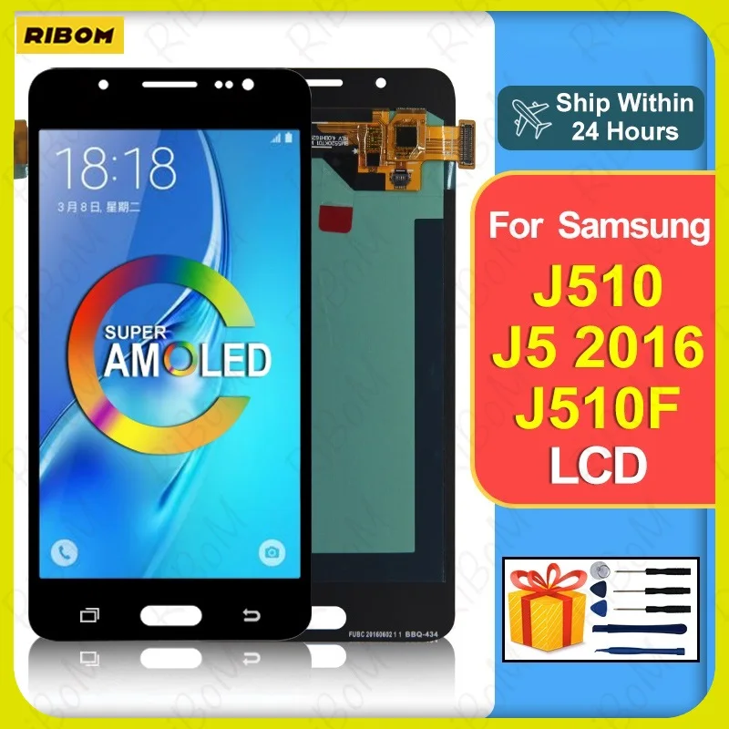 ЖК-дисплей Super AMOLED для Samsung Galaxy J5 2016 с сенсорным экраном и дигитайзером J510 J510FN J510M