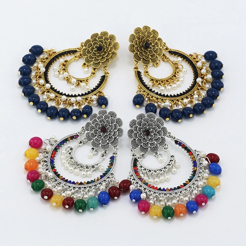 

Trendy Ethnic Style Earrings Hollow Drop Dangle Earrings National Style Charm Jewelry Decoration Gift Ins for Girl Women