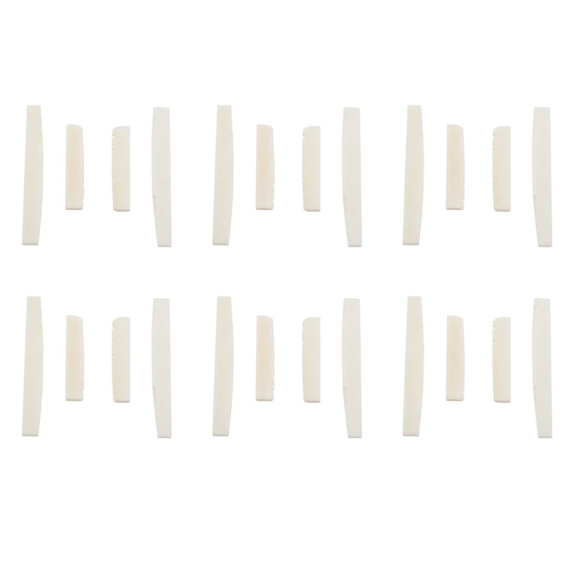 

12 Sets Of 24Pcs 6 String Acoustic Guitar Bone Bridge Saddle And Nut Made Of Real Bone