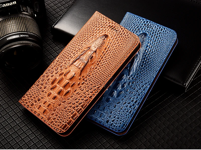 Чехол из натуральной кожи с рисунком головы крокодила для Oneplus 8 8T 7 7T 6 6T 5 5T 3 3T Pro