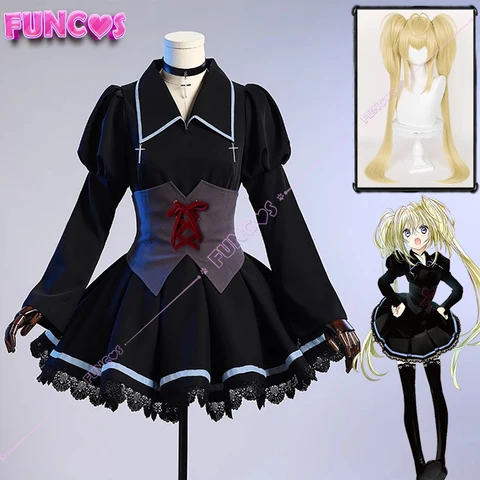 Аниме Шуго Чара Утау Хосина Косплей Костюм Парик Школьная форма Двойной хвост Волосы Черное платье JK Чулки Наряд Хэллоуин