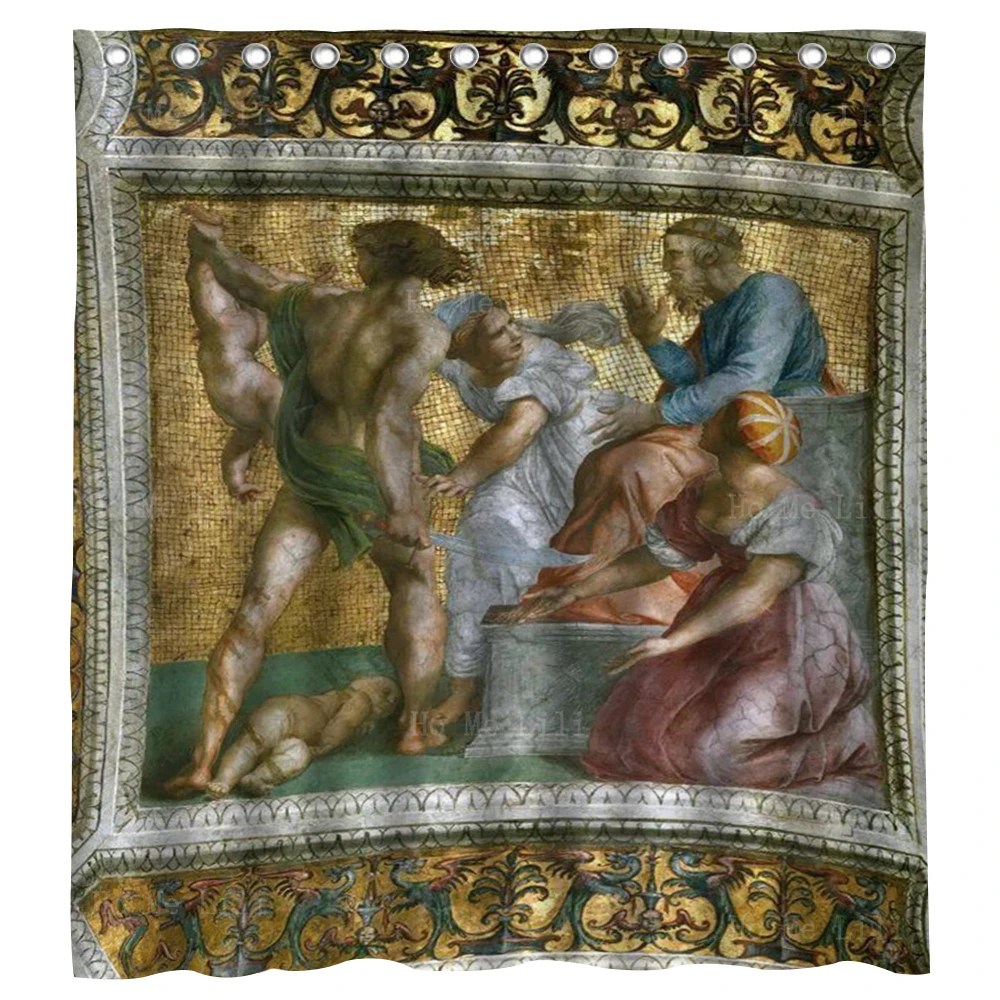 

Allegory On The Glory Of Louis XIV Judgment Of Solomon Renaissance Versailles Shower Curtain By Ho Me Lili For Bathroom Decor