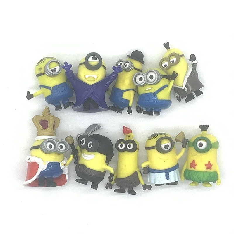 Фото Набор из 10 фигурок-игрушек Kawaii Minions с 3D-глазами, фигурки-герои из мультфильма «Гадкий я», подарки на Рождество для детей №2