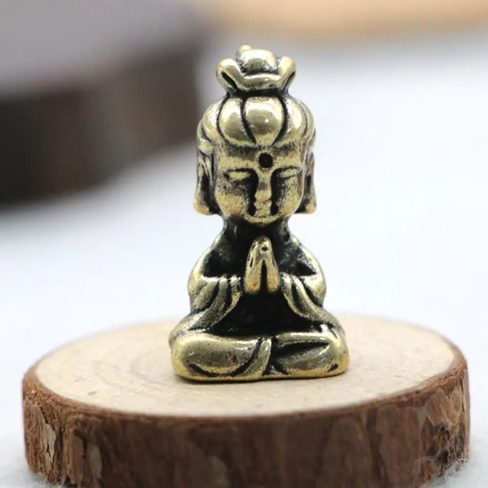 

Pure Brass Pendant Complex Handmade Ornaments Guanyin Key Chain Brass Accessories Creative Gifts Small Ornaments Pendant