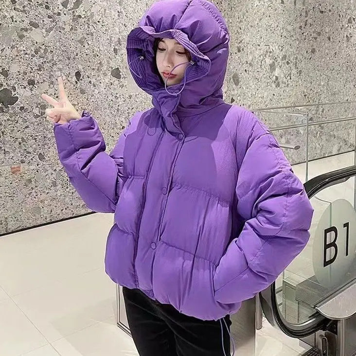 

Winter Women White Duck Down Jacket 2023 Hooded Warm Short Waterproof Puffer Jacket Female Korean Style Thick Coats C55