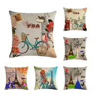 vintage cyclist beauty cushion cover housse de coussin 4545 decorative pillows nordic home decor