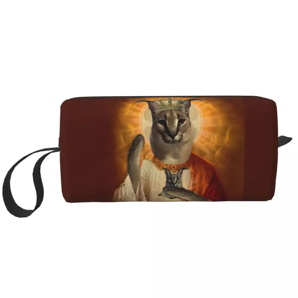 Большая косметичка Иисус Сен мем Floppa женский косметический Органайзер для