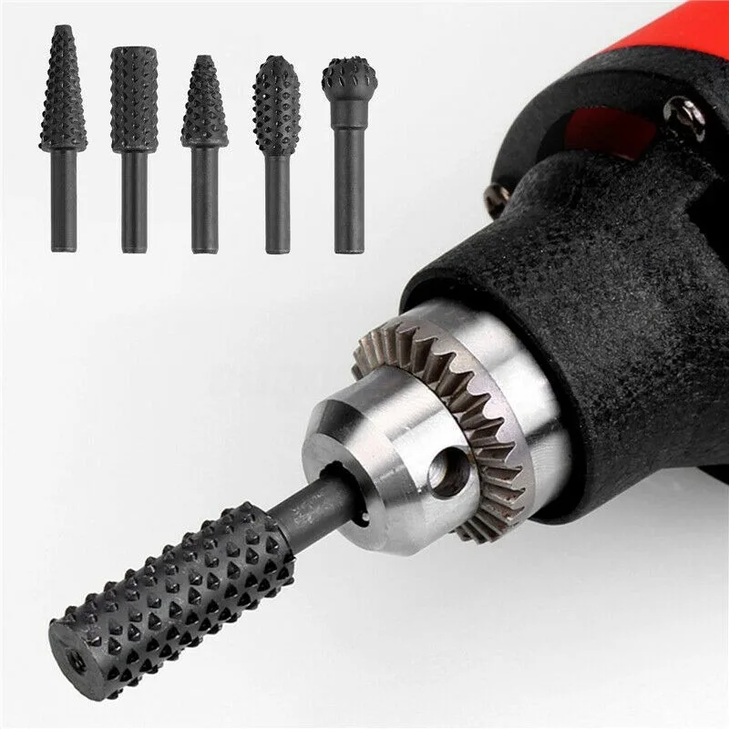 

1/4'' 5PCS Drill Bit Set Cutting Tools for Woodworking Knife Wood Carving Tool Carpentry Wood Cutting Tools WorkDrill Bit Set