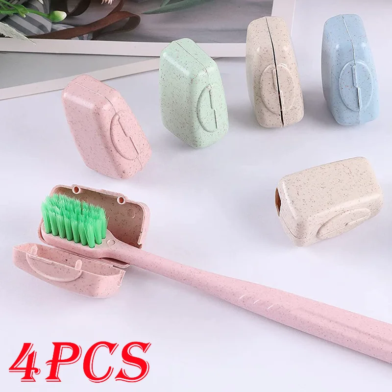 

4Pcs Portable Tooth Brush Cover Holder Toothbrush Headgear Travel Hiking Camping Brush Cap Case Brush Protector Bathroom