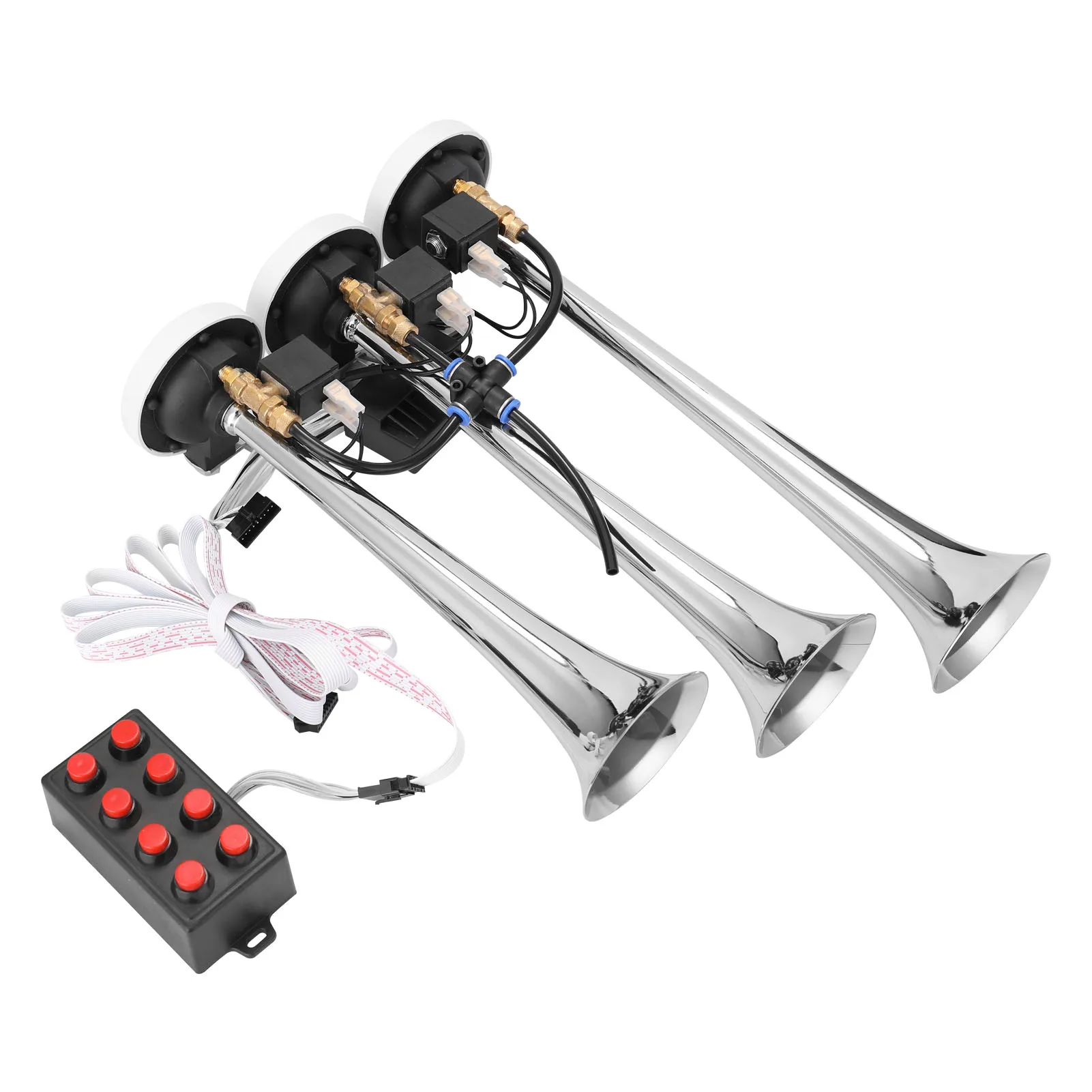 

Автомобильный гудок с тремя трубками, дБ, 12/24 в