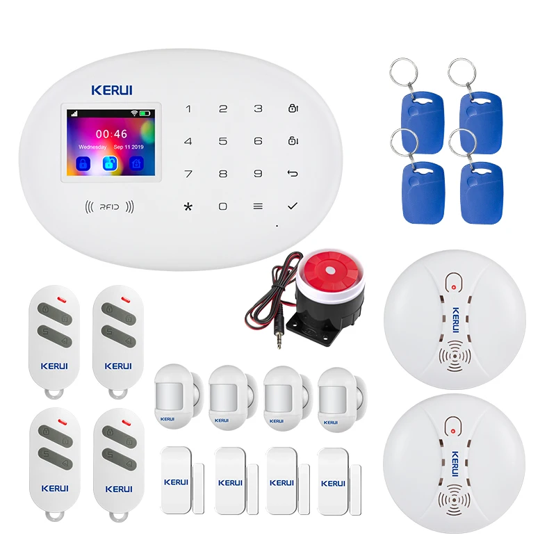 

KERUI W204 4G WIFI Home Security System With PIR Motion Sensor Smoke Sensor Intelligent System Kit
