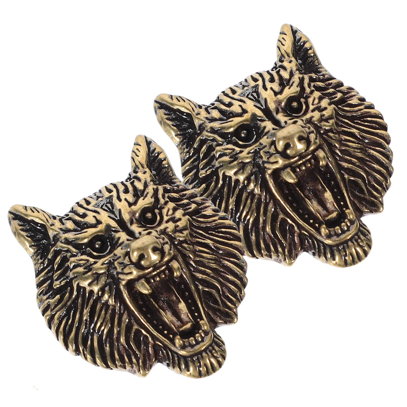 2 шт. глиняное офисное ожерелье аксессуары голова волка кончо латунь украшение