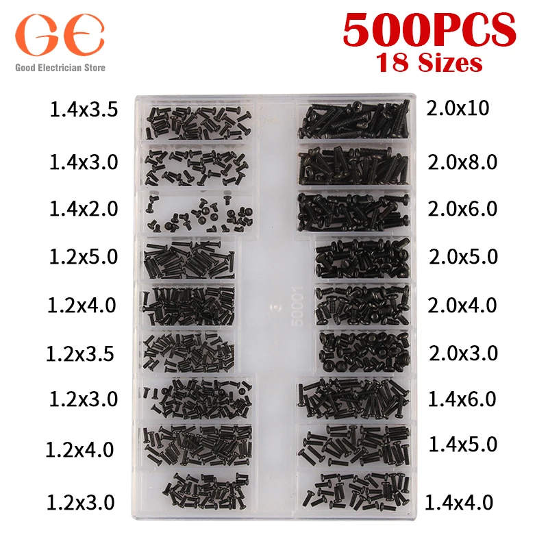 

500Pcs 18 Types Mini screw DIY Kit Laptop Computer Assemble Repair Screw Fastener set