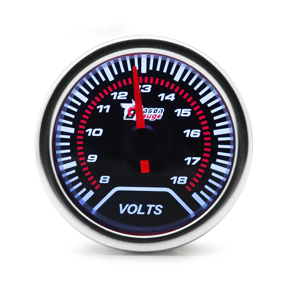 

2" 52MM Universal Voltage Volts Car Gauge 8-18v Meter Auto White LED