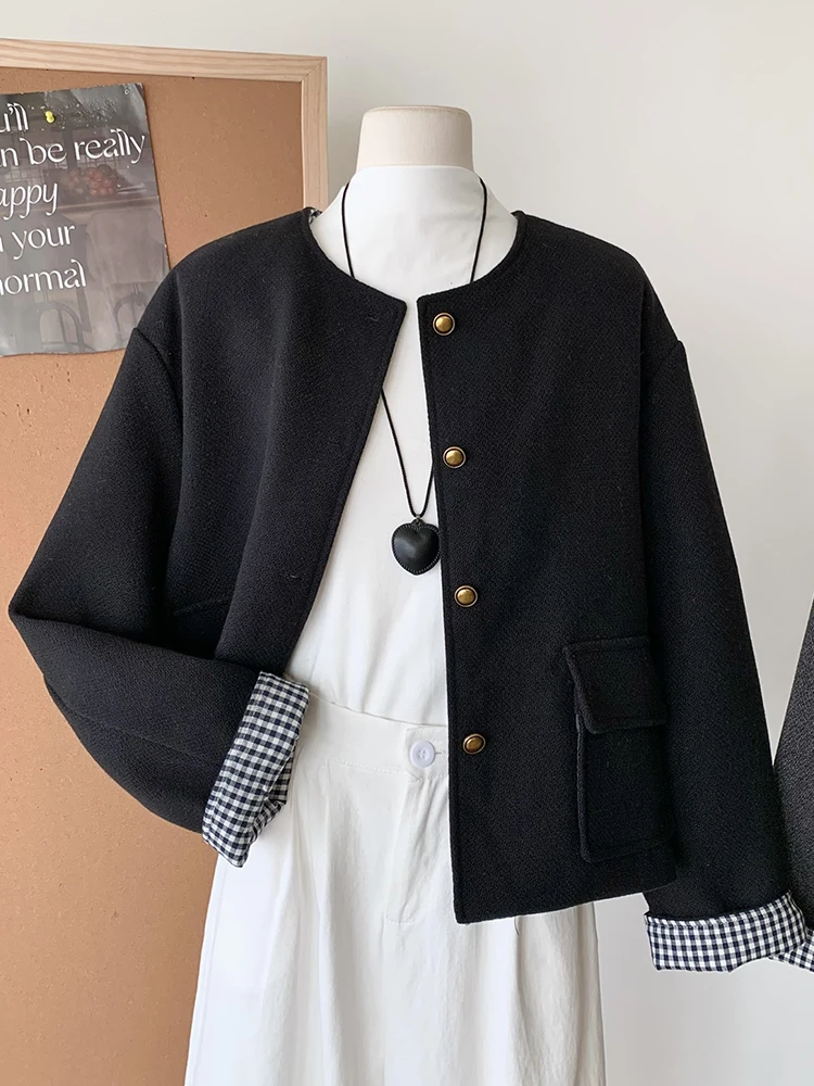 Зимнее женское шерстяное пальто Old Money винтажная куртка Mori для девочек плотное