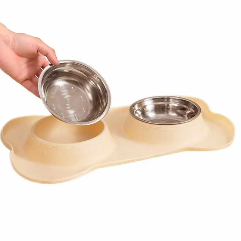 

Stainless Steel Dog Bowl Dogs And Cats Pet Slow Bowl Feeder Double Stainless Steel Slow Feeder Multi-size Spill Prevention