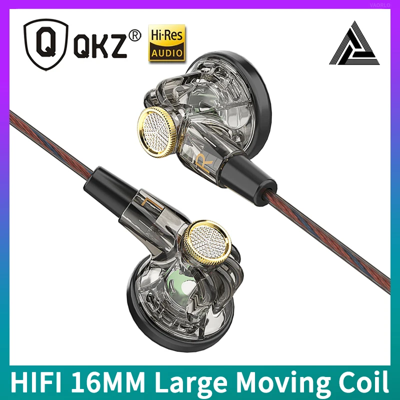 Оригинальные наушники QKZ MDR с плоской головкой 16 мм большая подвижная катушка HIFI бас Музыка Проводные Наушники l-изгиб 3,5 мм AUX Fancier гарнитура