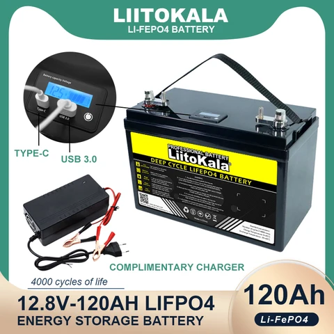 Новинка, литий-железо-фосфатный аккумулятор 12,8 В 14,6 Ач LiFePO4 12 В, Инверторные автомобильные аккумуляторы в 10 А, зарядное устройство, беспошлинный