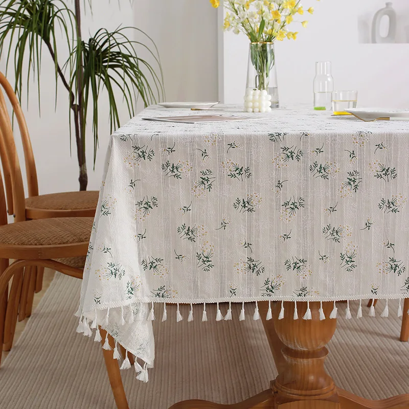 

Simple Small Daisy Tablecloth Cotton And Linen Floral Tablecloth Pastoral Style Tablecloth Desk Table Decoration Home Tablecloth