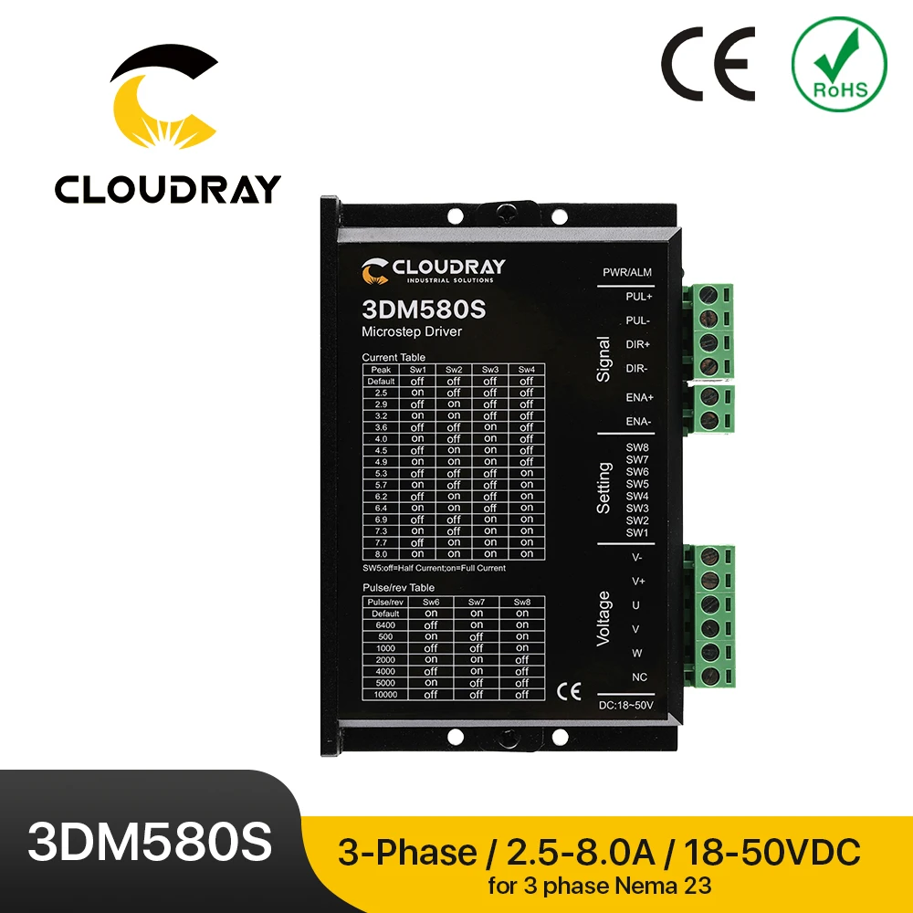 Cloudray-motor de Passo 3dm580s Tensão de Alimentação 2450vdc Saída 1.0-a Corrente Acionador do motor