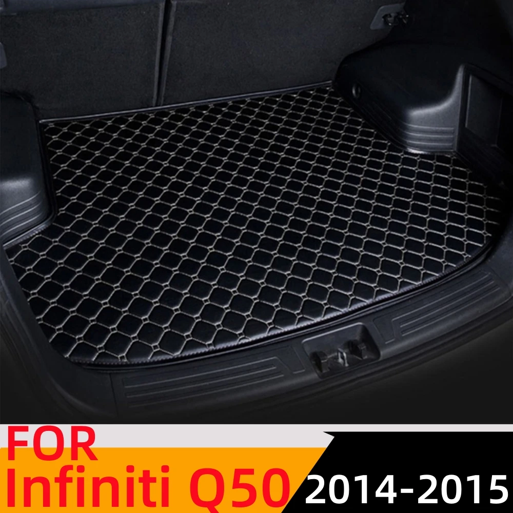 

Sinjayer Car Trunk Mat Waterproof AUTO Tail Boot Carpets Flat Side Cargo Carpet Pad Liner Fit For Infiniti Q50 2014 2015