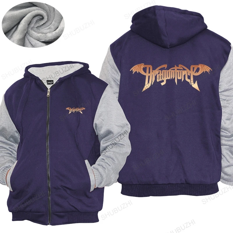 Фото Homme толстовки зимние мужские толстые толстовки Dragonforce Logo Мужская толстая толстовка шубужи Rock Мужская толстая толстовка ТОПЫ Прямая доставка №1