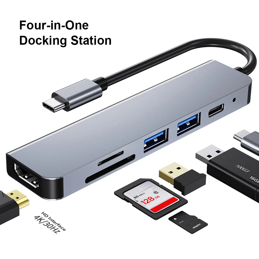 

USB-концентратор 6 в 1, USB 3, 0, 4K, 30 Гц