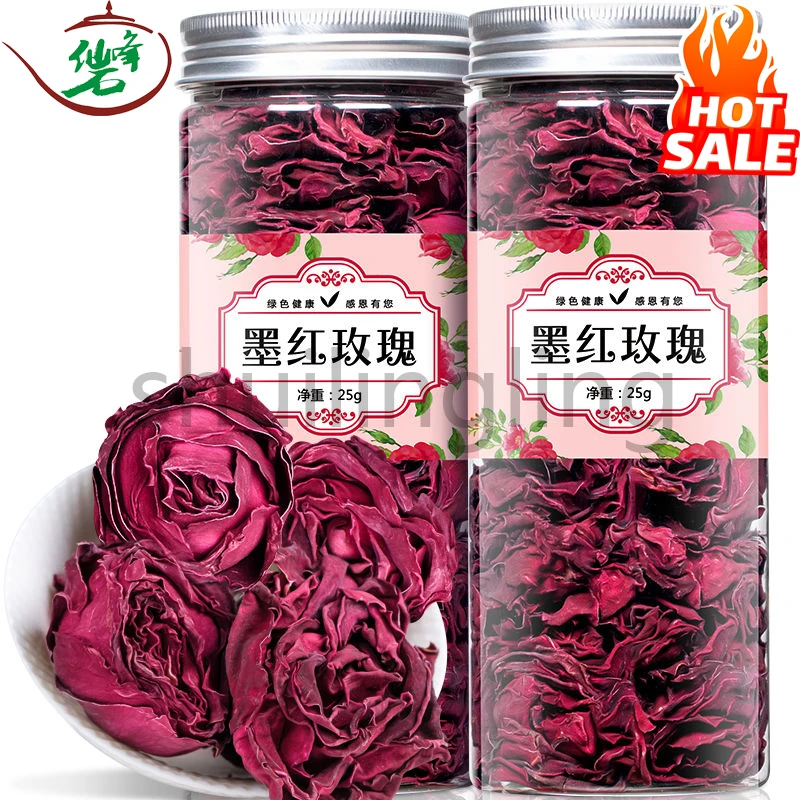 

Rose Tea Yunnan Ink Red Rose Double Petal Corolla King Tea Cup Health Preserving Herbal Tea 25g/ Can Office Outdoor Gift