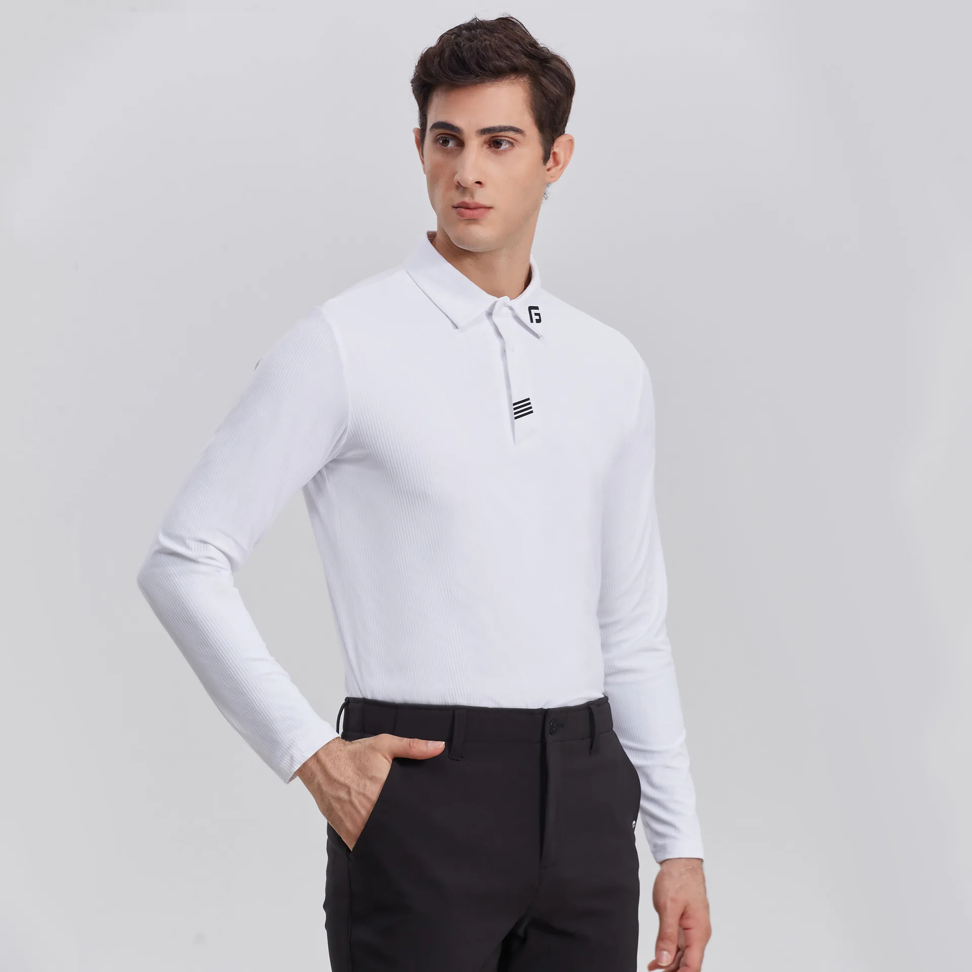 Мужская весенне-осенняя футболка для гольфа 20214 рубашка-поло с длинным рукавом и