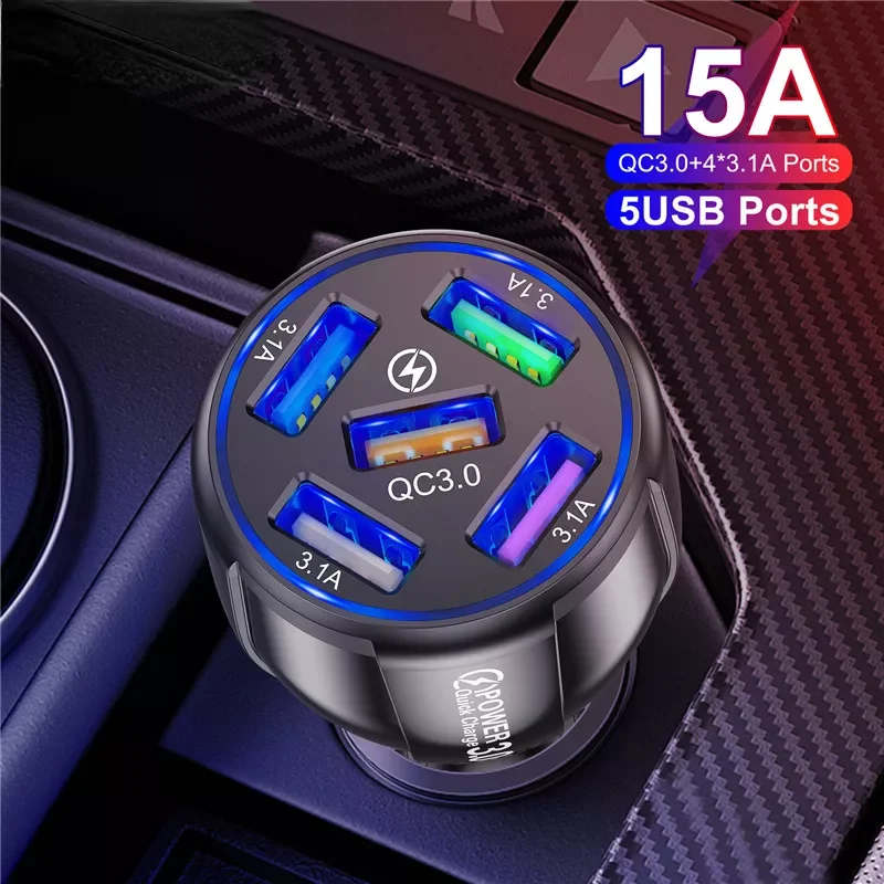 

Устройство зарядное автомобильное с 5 USB-портами и поддержкой быстрой зарядки