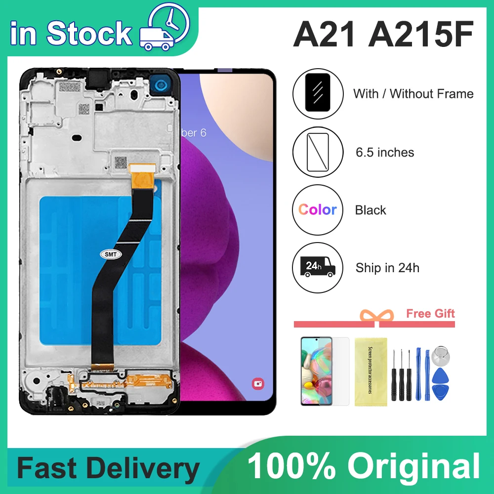 6,5 'Оригинальный Для Samsung Galaxy A21 Lcd A215 SM-A215U ЖК-дисплей сенсорный экран дигитайзер стекло в сборе для samsung A21 LCD