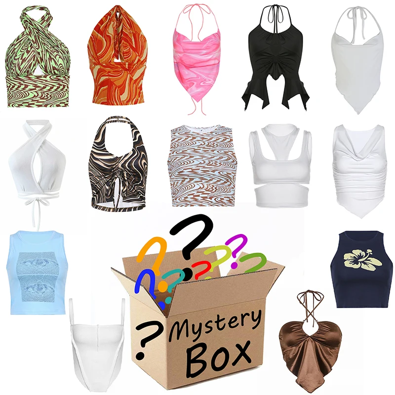 Топ загадочная коробка Y2k удачная сумка летняя женская кофта готический короткий