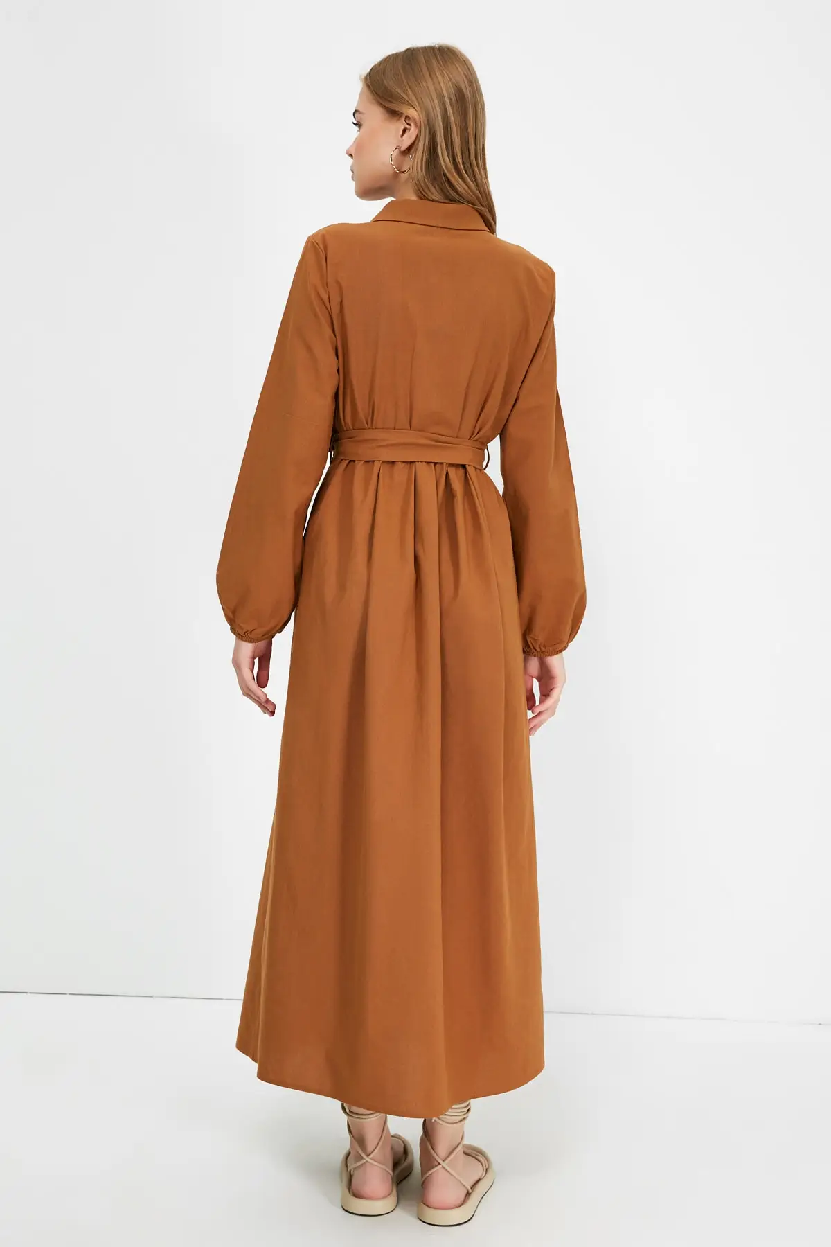 

Trendyol Shirt Collar Belted Dress TCTSS21EB0022