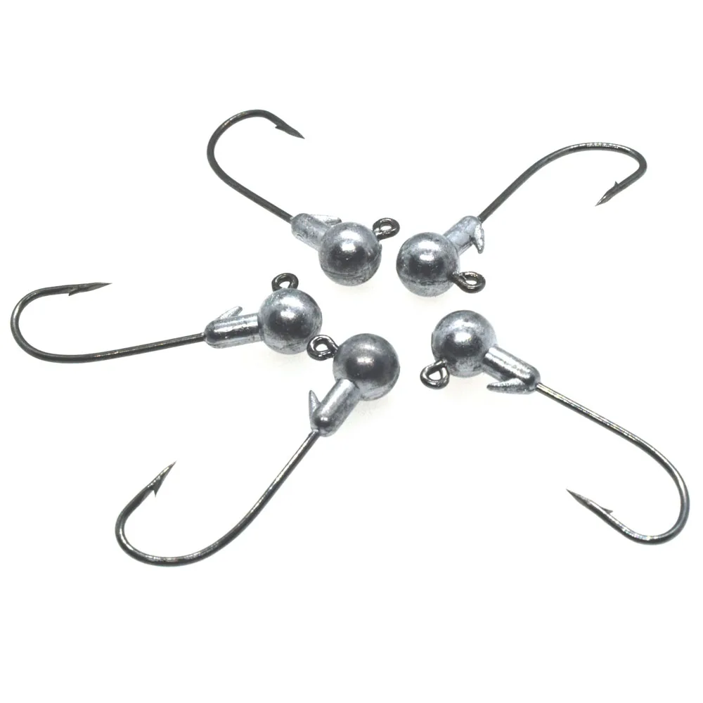 5pcs/lot Head Jig 1g/2g/5g/7g/14g/20g Round Tungsten Jig Heads Carbon Fishing Hooks Jig Fishing for Bass Crappie