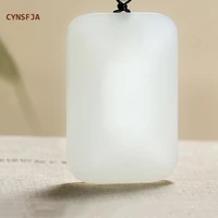 cynsfja new real rare certified natural hetian mutton fat nephrite lucky amulets peace jade pendant high quality elegant gifts