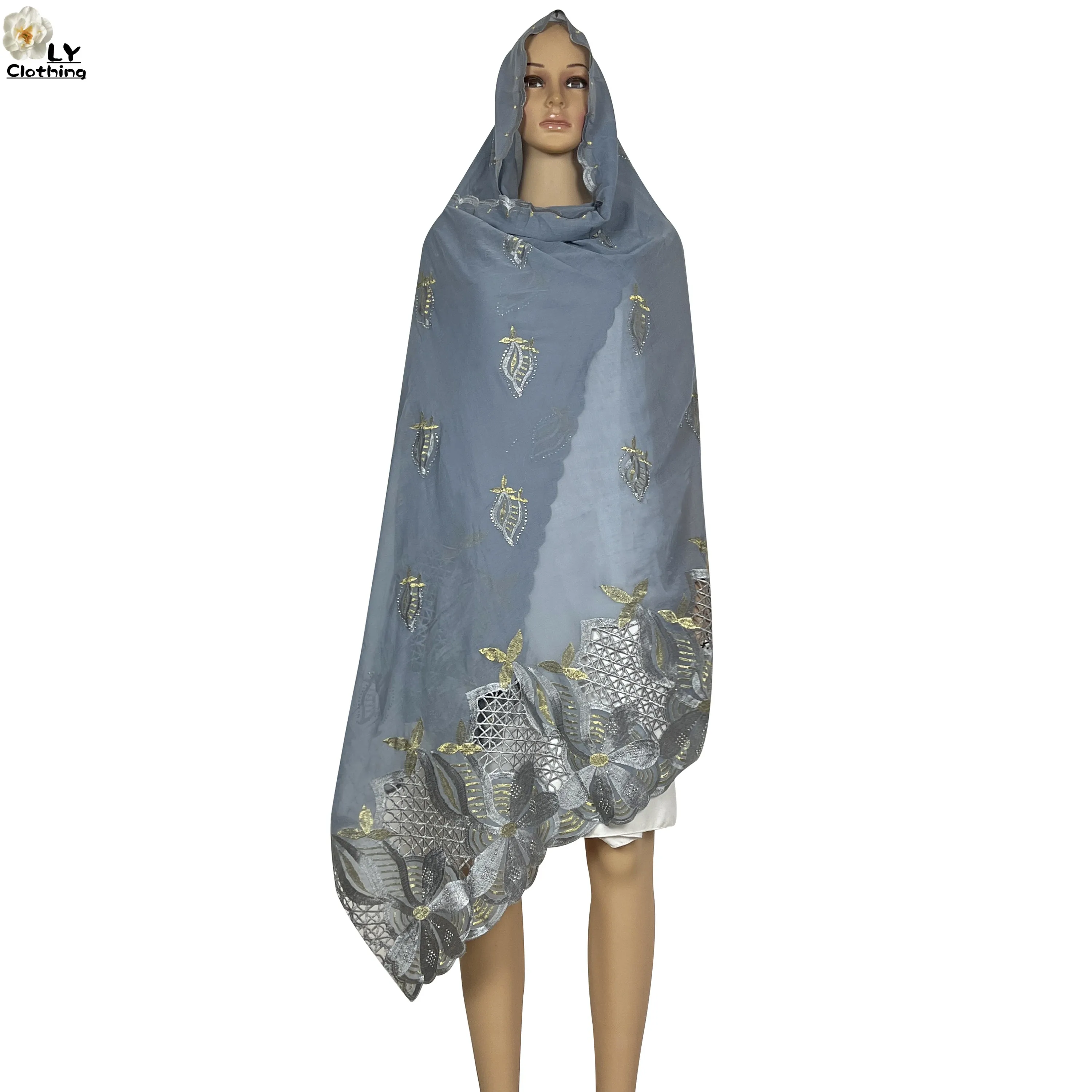 2024 новый высококачественный Африканский муслиновый исламский женский шарф