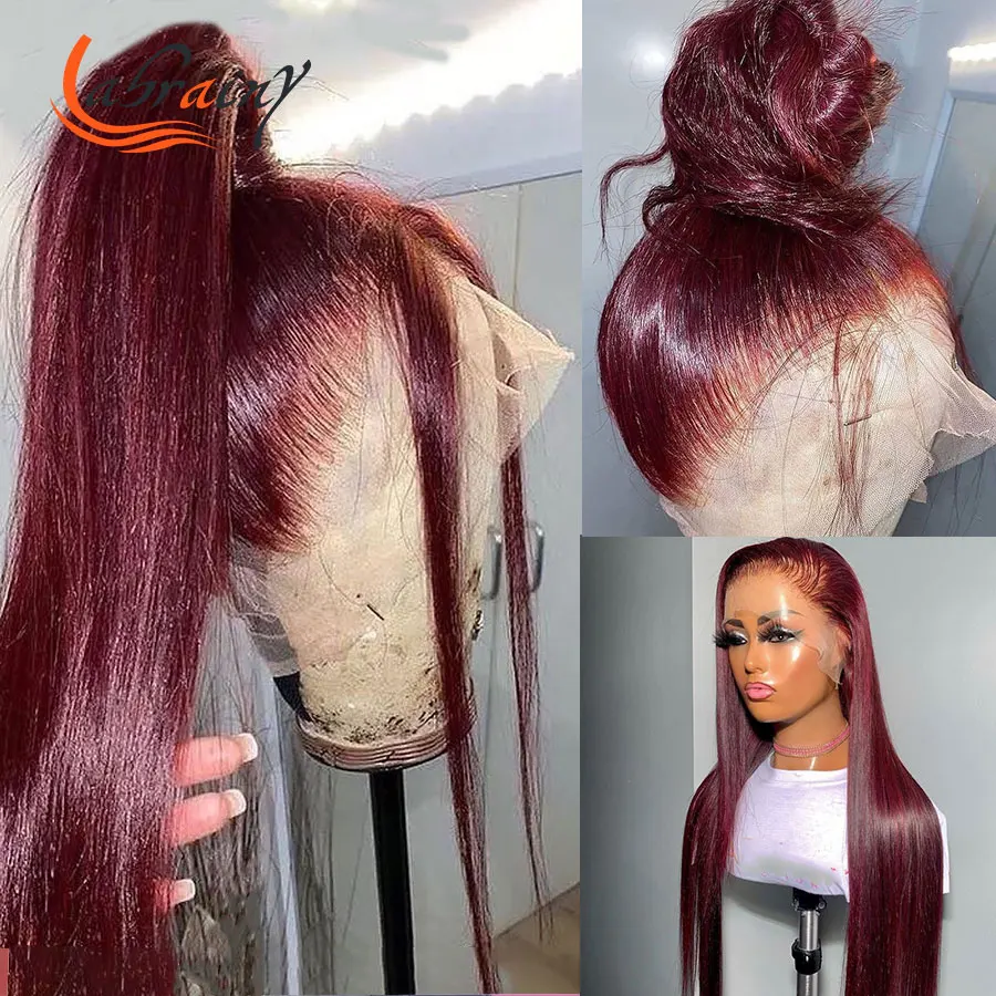 360 HD кружевной передний al бразильские человеческие волосы бордового цвета 99j