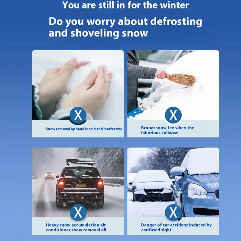 Skrobaczki do lodu przedniej szyby samochodu Antypoślizgowa mała ergonomiczna łopata usuwania śniegu z dwuwarstwową piankową rączką