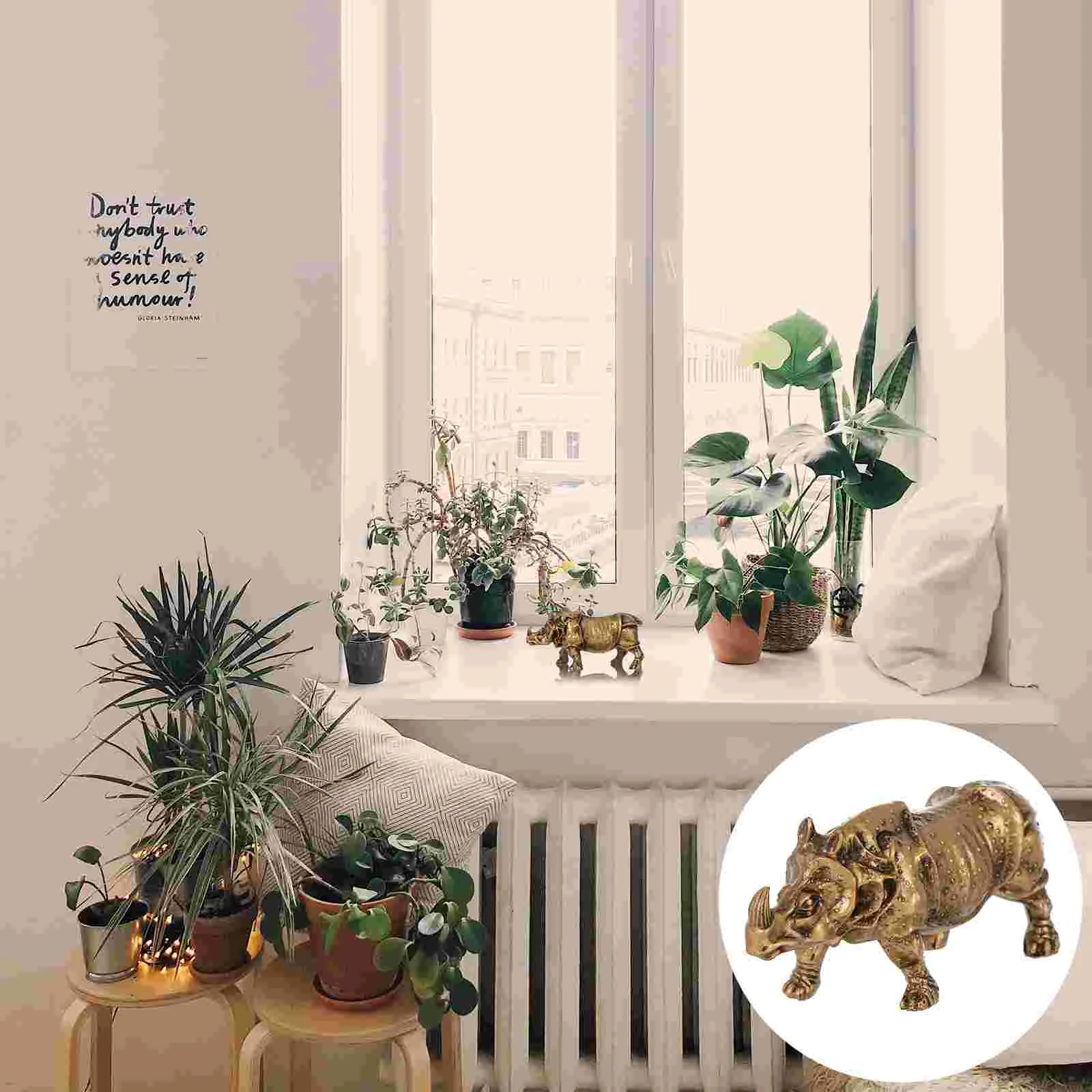 

Figurine Figurines Animal Brass Ornament Statue Resin Feng Table Crafts Sculpture Bull Desktop Shui Decorationsculptures