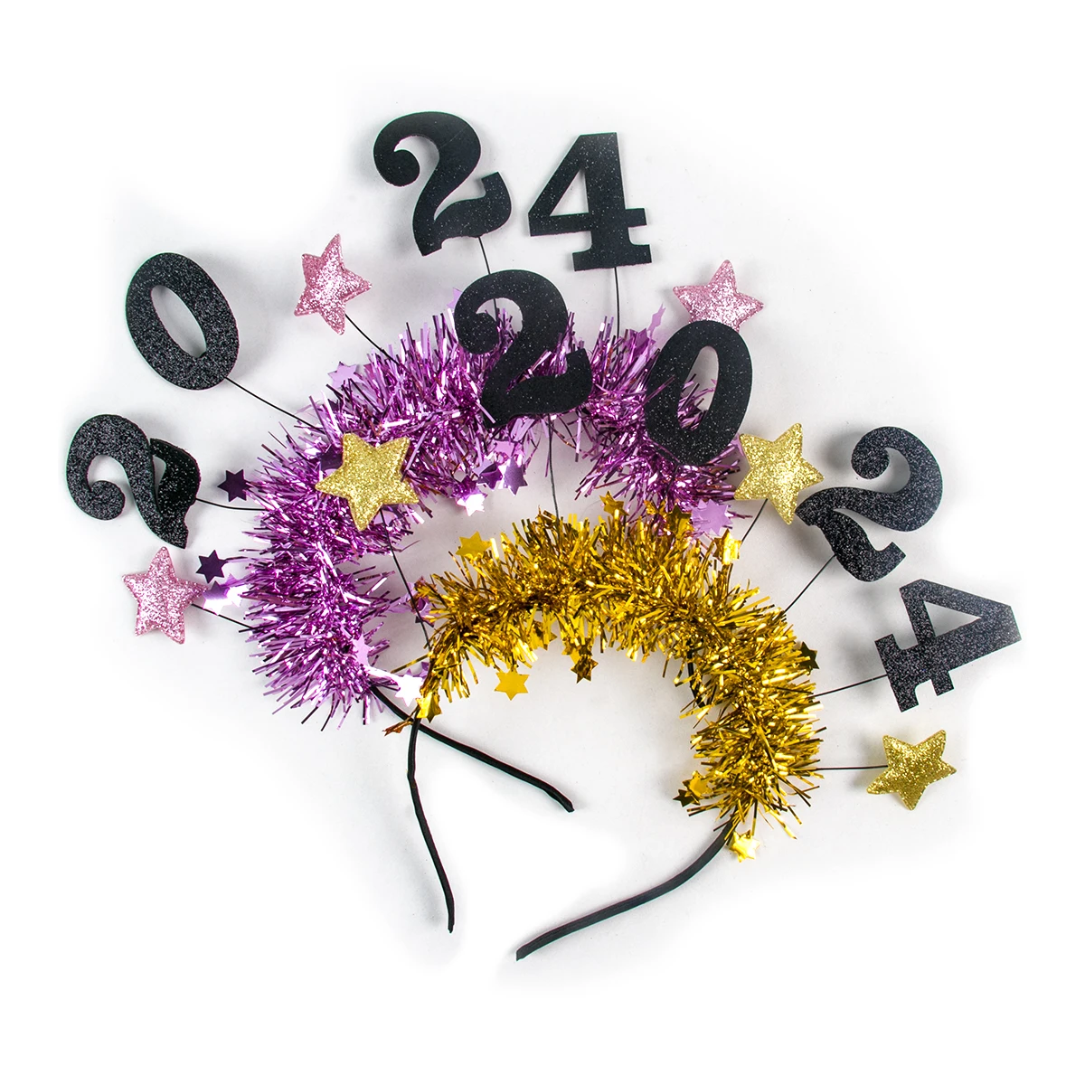 Glitter 2024 New Year Number Shape Headband Adult Kid Festival Photo Props New Year's Eve Christmas party Hair Bands Kids Gift
