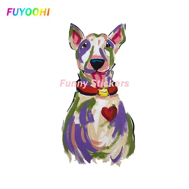 

FUYOOHI Play Stickers Personality Bull Terrier Dog Painting Winston Dog Decal Car Sticker for Rear Windshield Door Trunk Bumper