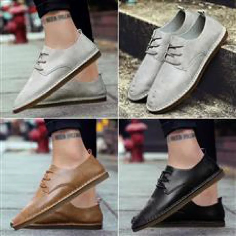 

New Autumn and Winter Leisure Genuine Leather Shoes Fleece-Lined Breathable Soft Bottom Slip-on Loafers for Middle-Aged and Elde