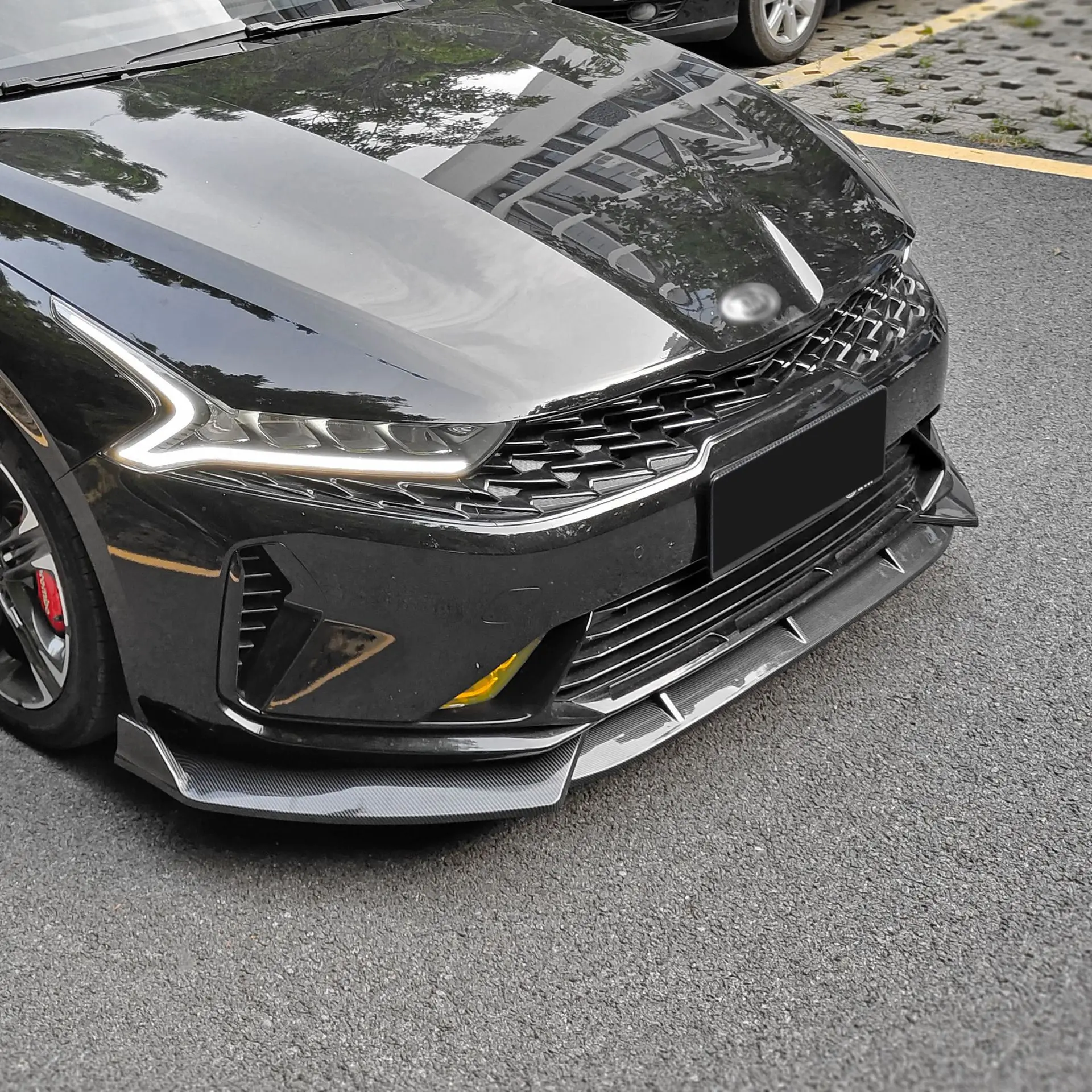 Фото Передний бампер автомобиля, сплиттер, спойлер для губ для Kia K5 2020-2021, комплекты кузова для подбородка, диффузор, защита, автомодификация, украшение №2
