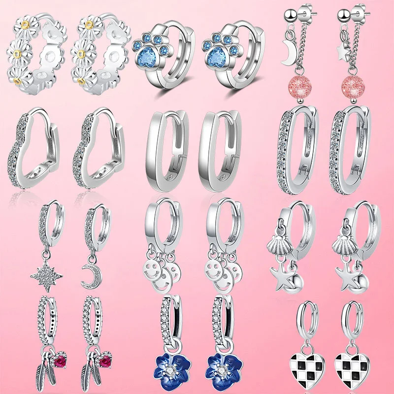 Серьги из серебра 925 пробы в форме дельфина геометрической формы женские Женские
