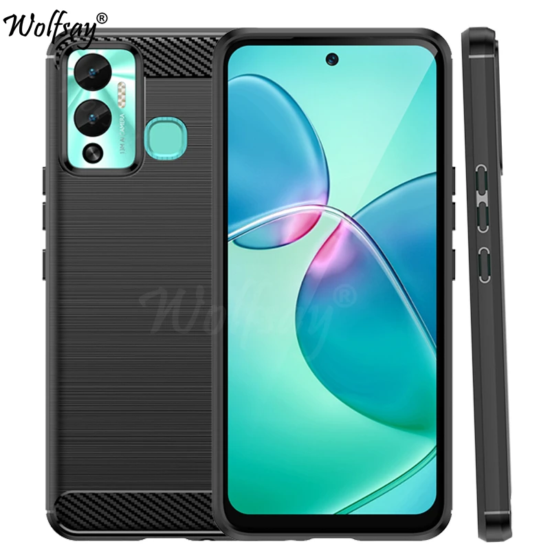 

Чехол-бампер для Infinix Hot 12 Play, силиконовая задняя крышка из углеродного волокна для Infinix Hot 12 Play, чехол для Infinix Hot 12 Play, чехол