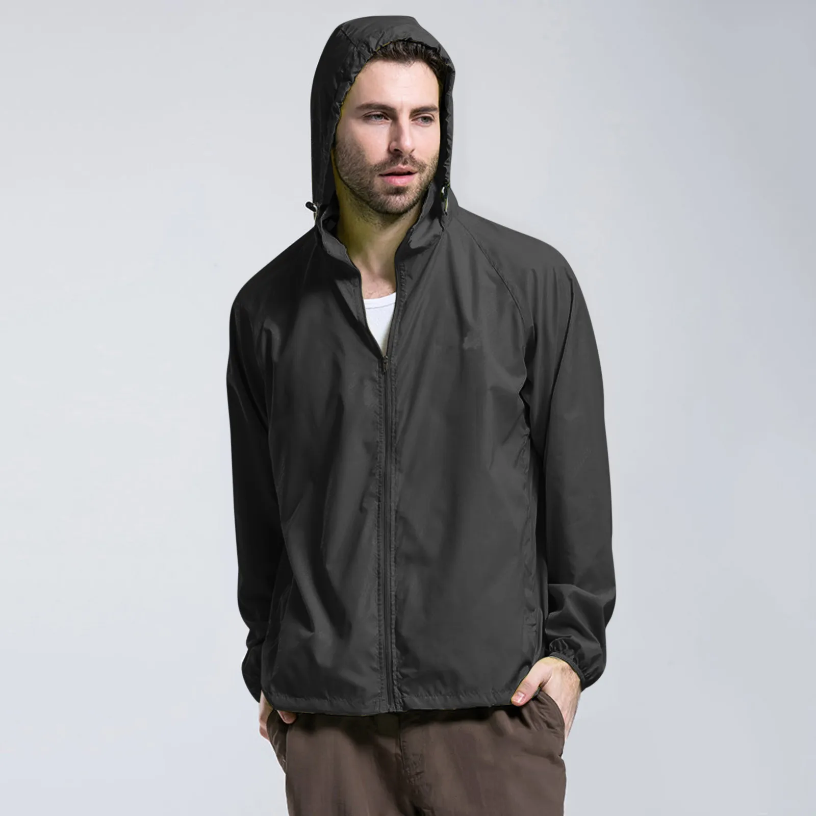 Ветровка мужская быстросохнущая пальто для защиты от солнца повседневная Легкая