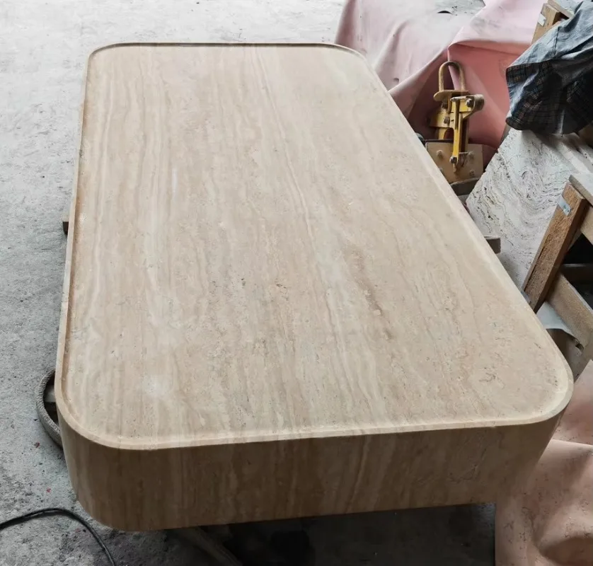 OEM Классический натуральный мраморный камень бежевый травертин резной