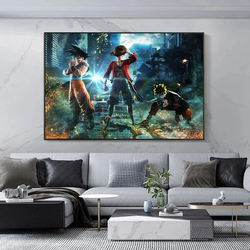 Аниме Гоку обезьянка D. Luffy and постер Наруто Печать Цельный Драконий жемчуг холст