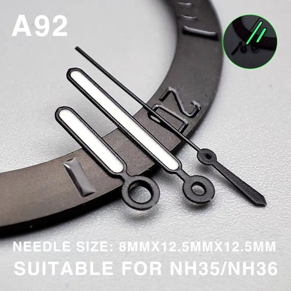 Фото Зеленые светящиеся стрелки для японских часов Seiko Submarine NH35, NH36/4R/7S, детали для модификации корпуса и циферблата. №5